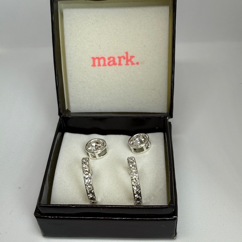 mark. Silver Crystal Hoop Earrings